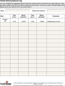 Home Blood Pressure Log  form