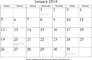 2014 Calendar form