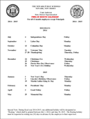 2014-15 School Calendar form