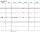 April 2014 Calendar 2 form