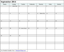 September 2014 Calendar 2 form