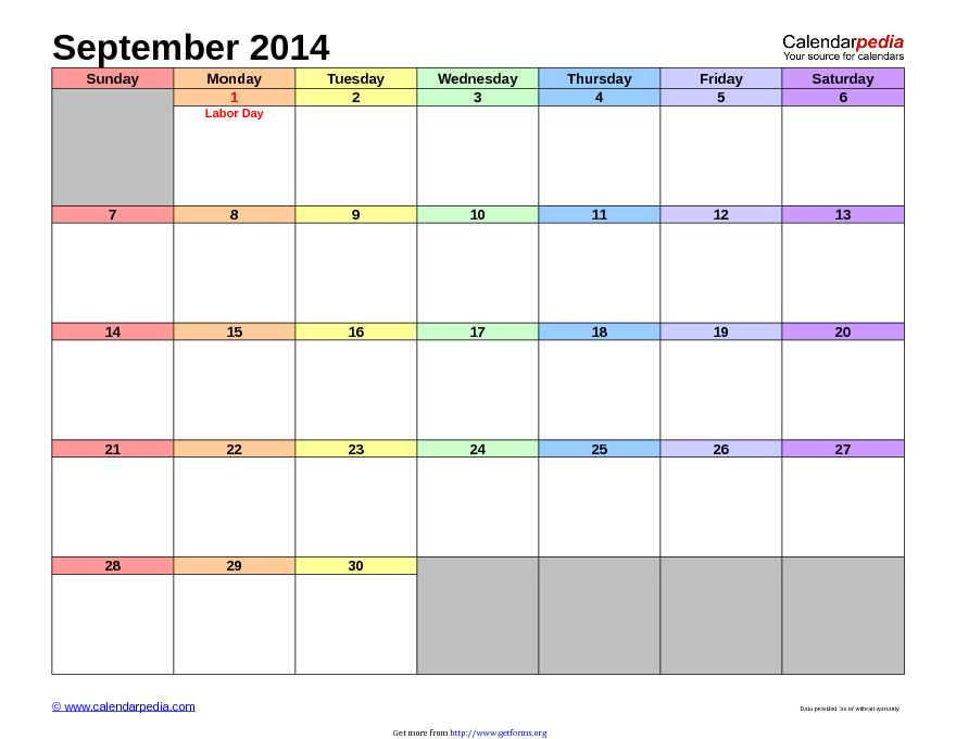 September 2014 Calendar 3