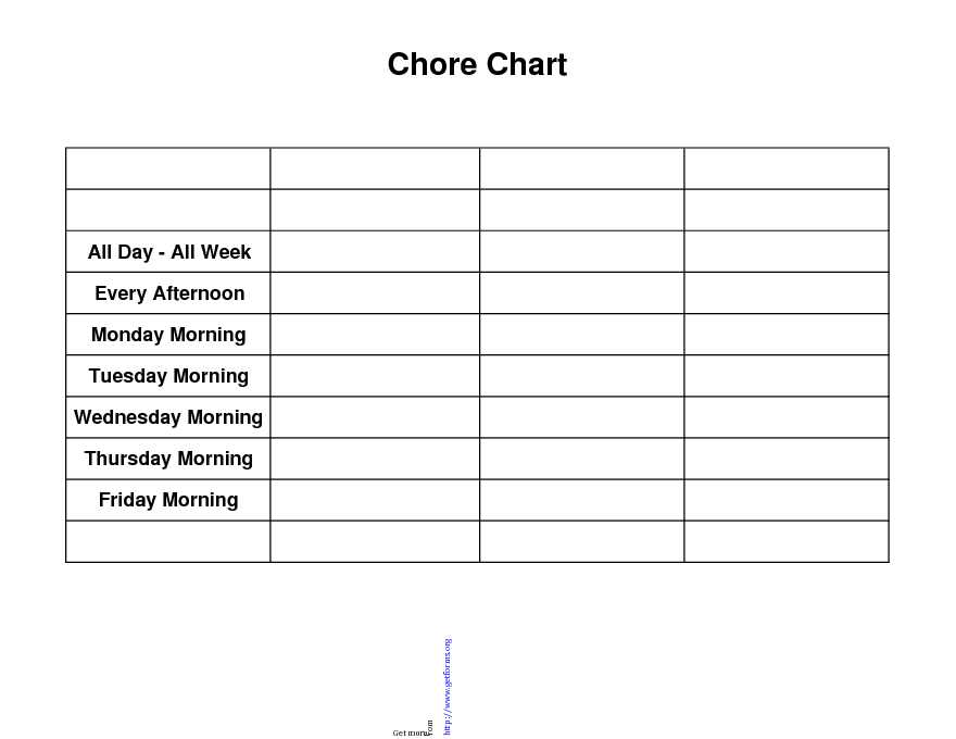 Chore Chart Template