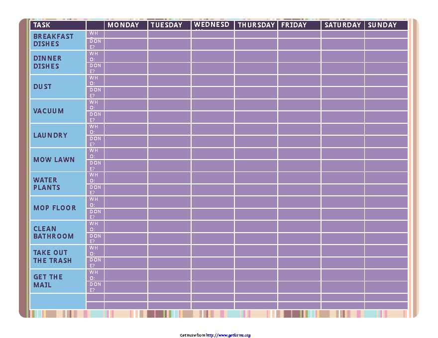 Family Chore Chart