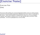 Exercise Plan Template form