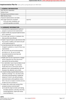 Basic Implementation Plan Template form