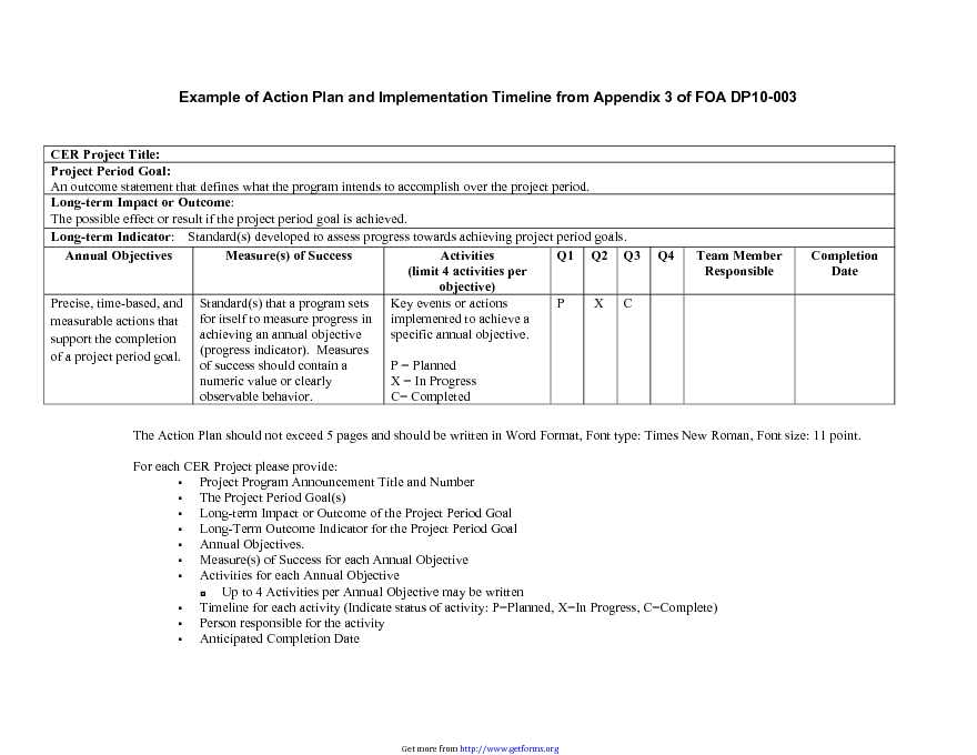 Implementation Plan Example