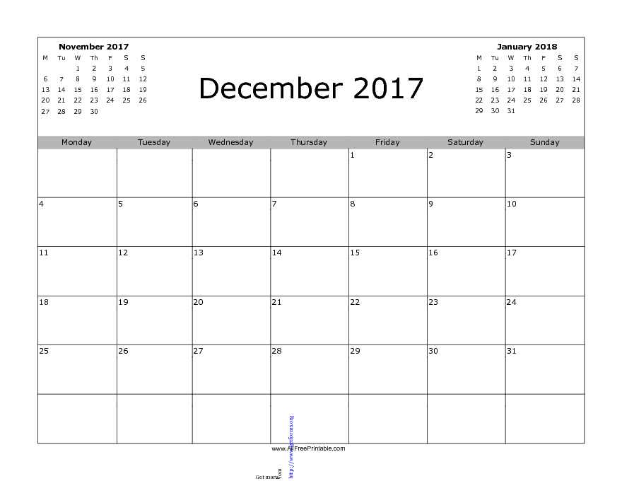 December 2017 Calendar 3