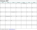 February 2017 Calendar 1 form