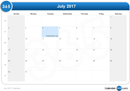 July 2017 Calendar 3 form