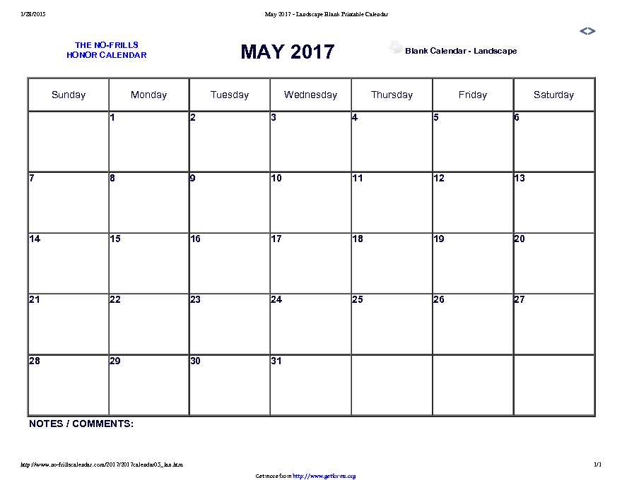 May 2017 Calendar 1