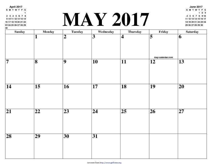 May 2017 Calendar 3