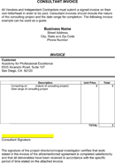 Consultant Invoice Template form