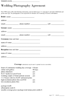 Wedding Photography Agreement form