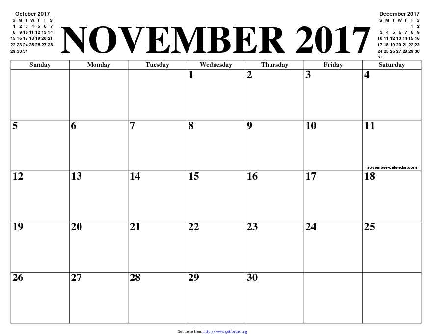 November 2017 Calendar 3