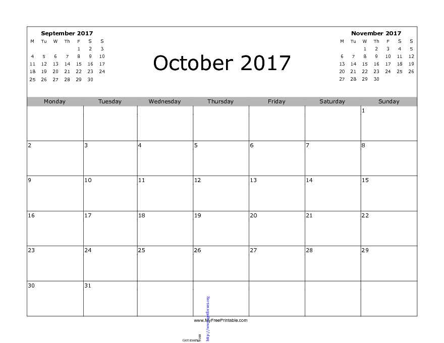October 2017 Calendar 2