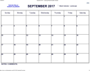 September 2017 Calendar 2 form