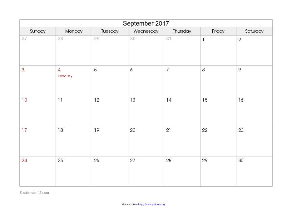 September 2017 Calendar 3