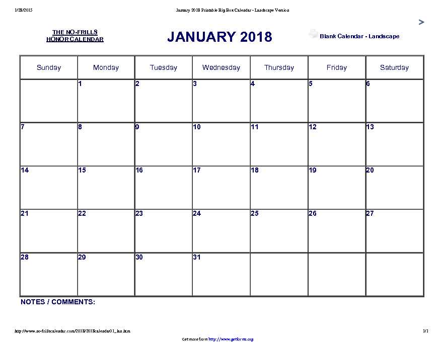 January 2018 Calendar 2