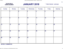 January 2018 Calendar 2 form