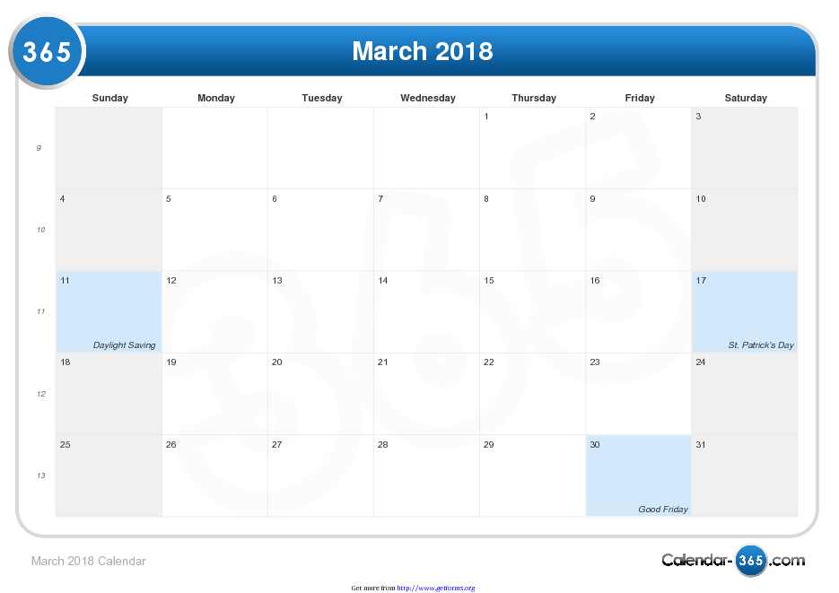 March 2018 Calendar 3