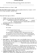 Catering Agreement form