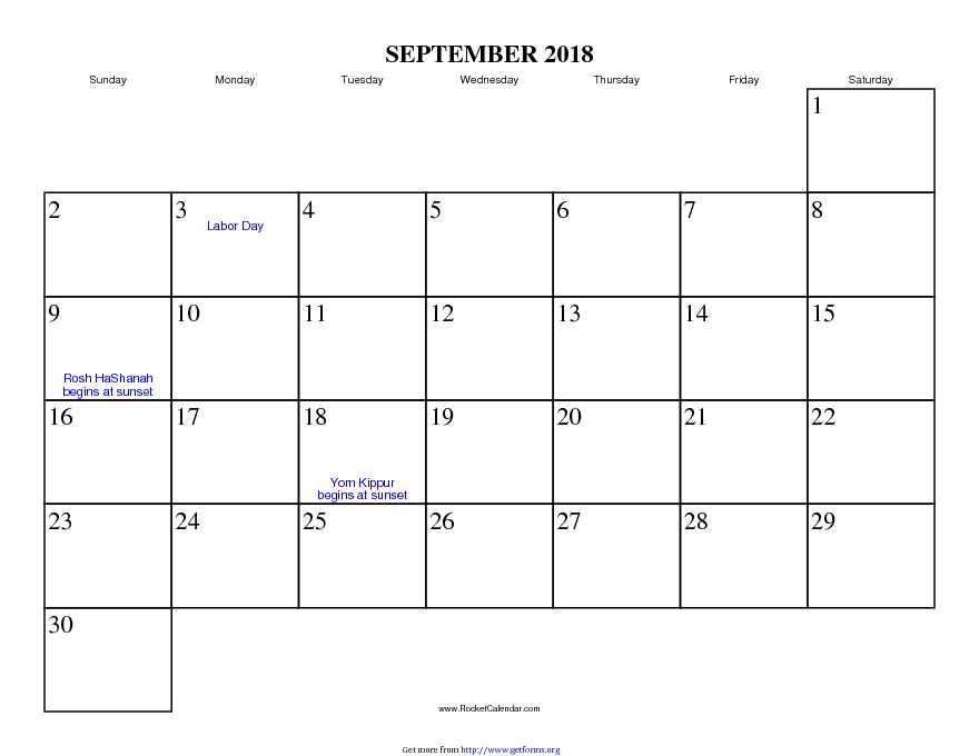 September 2018 Calendar 1