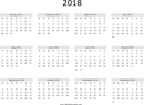 2018 Yearly Calendar 1 form