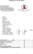 Catering Service Agreement form