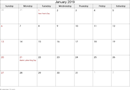 January 2019 Calendar 2 form