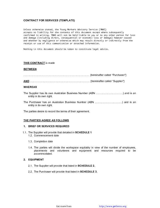 Contract for Services Template