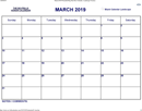 March 2019 Calendar 3 form