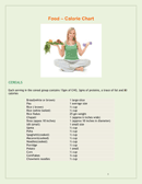 Food Calorie Chart 1 form