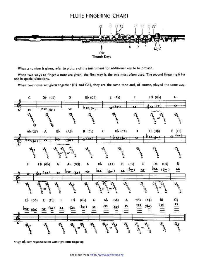 Flute Fingering Chart