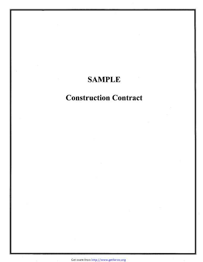 Sample Construction Contract