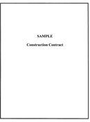 Sample Construction Contract form