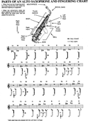Parts of An Alto Saxophone And Fingering Chart form