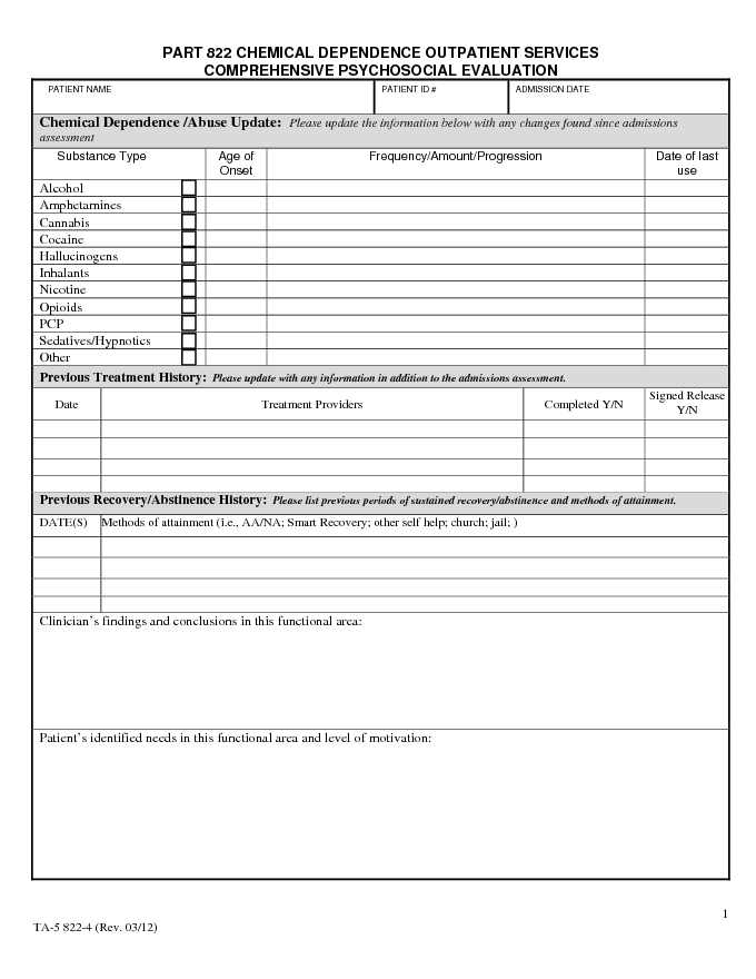 Comprehensive Psychosocial Evaluation