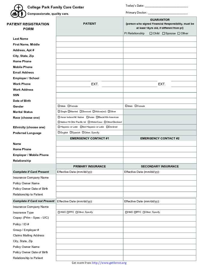 Patient Registration Form 2