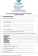 Ngo Support Programme Funding Application form