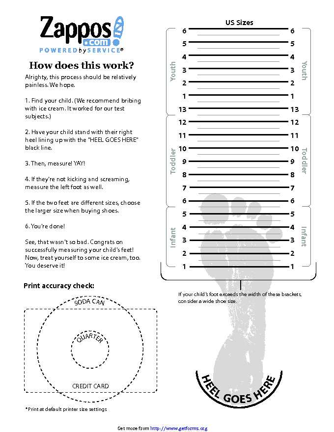 Kids Shoe Size Chart