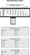 Baseball Bat Guide Sizing Chart form