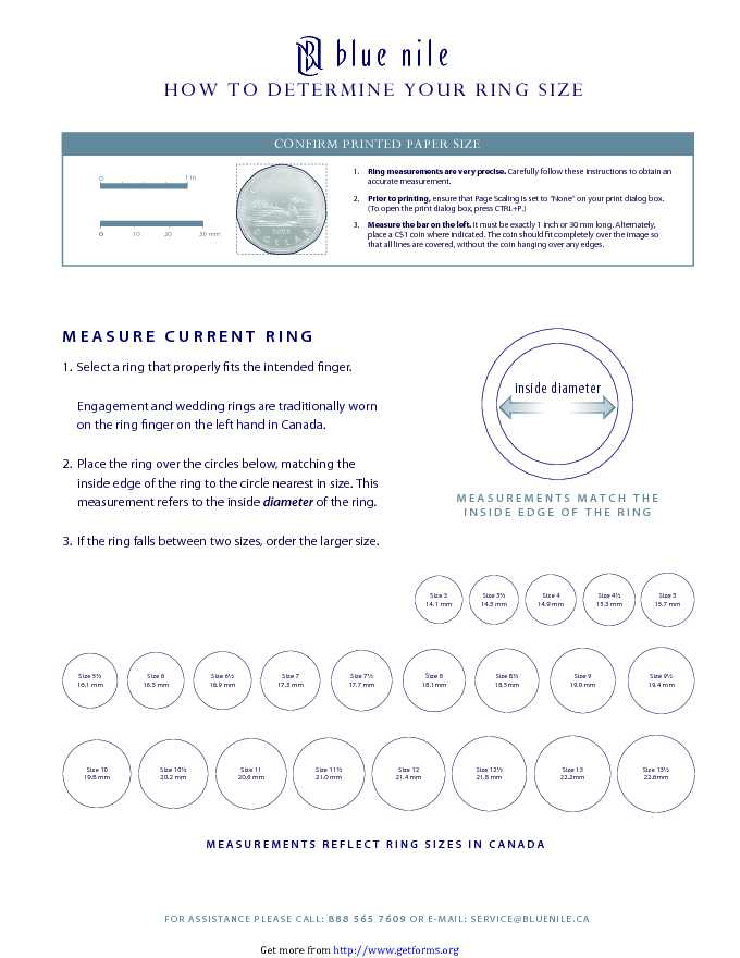 Ring Size Chart 1