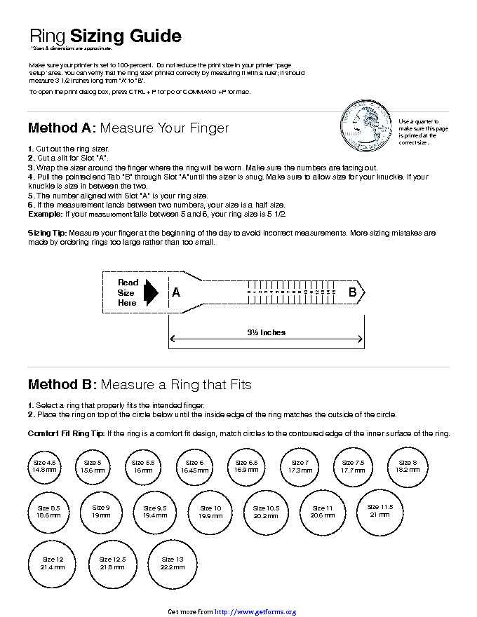 Ring Size Chart 2