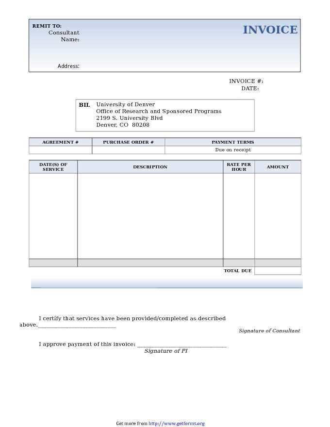 Consulting Invoice Template