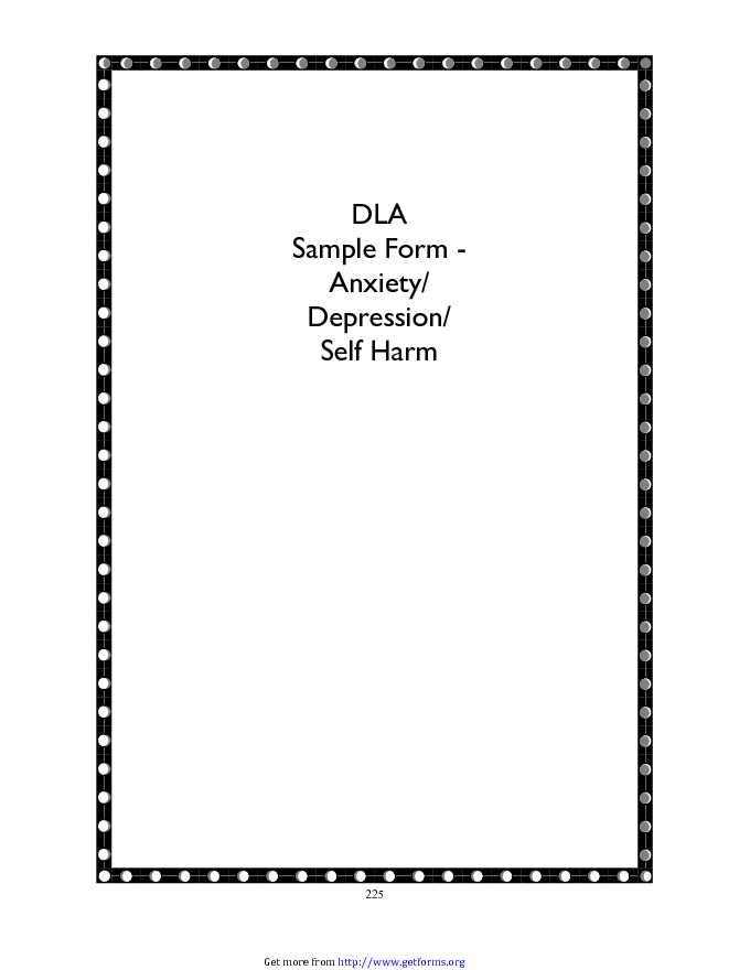 DLA Sample Form - Anxiety/Depression/Self Harm