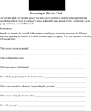 Sample Elevator Pitch form