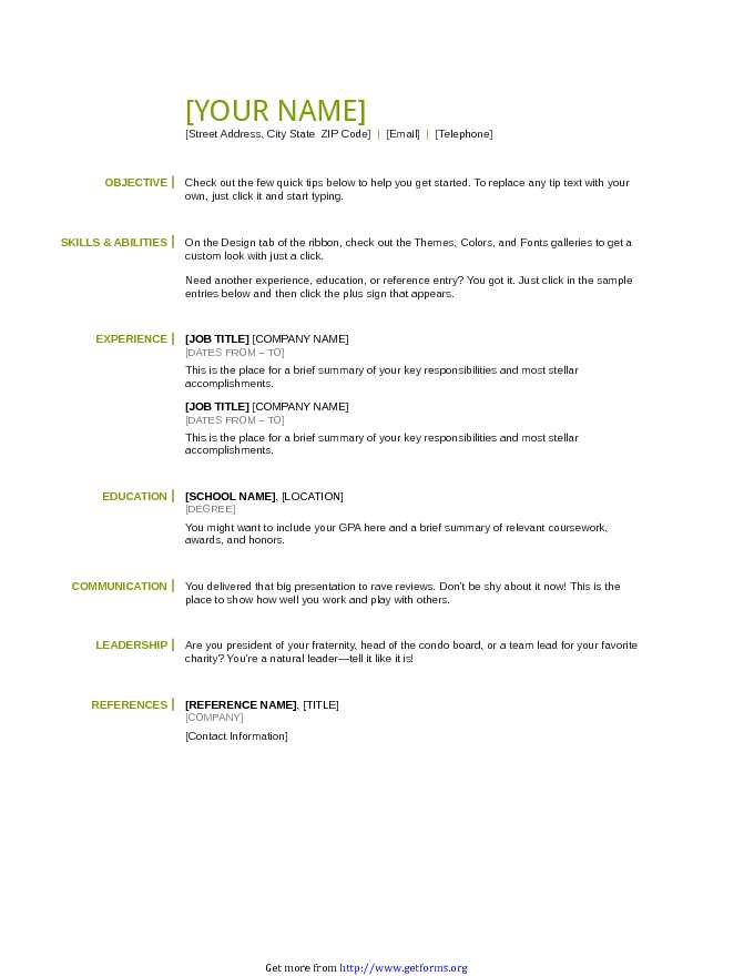 Basic Resume Template