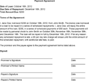 Payment Agreement form
