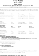 Acting Resume Template 1 form